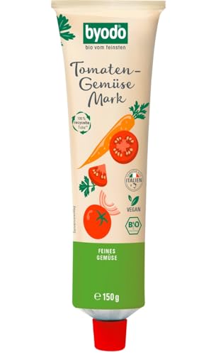 Byodo Bio Tomaten-Gemüse Mark Doppelfrucht in der Tube - 6er Pack (6 x 150 g) - Hochwertiges Bio-Küchenbasic, Vegan & Glutenfrei von Byodo