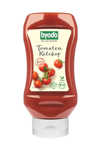 Byodo Bio Tomaten-Ketchup aus italienischem Tomatenmark 2x300ml - Fruchtig & Intensiv, Bio-Qualität, Keine künstlichen Zusätze, Ideal für Burger und Pommes, Nachhaltige Quetschflasche, Doppelpack von Byodo