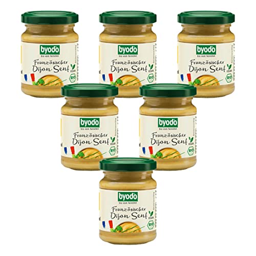 Scharfer Dijon Senf 125ml 6er Pack - Byodo Premium Senf für Gourmets, Authentischer französischer Geschmack, Ideal für Salatdressing & Marinaden, Glutenfrei & Vegan von Byodo