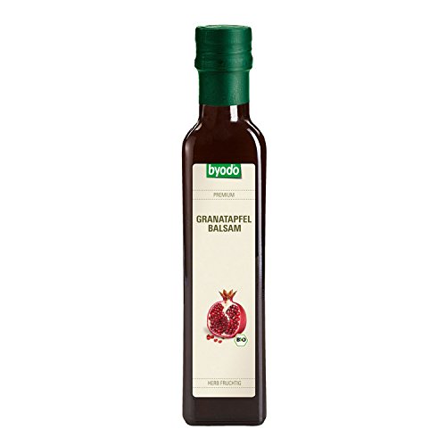 Byodo Granatapfel Balsamico 250ml - Premium Essig für Salate und Marinaden, Intensives Aroma, Ideal für Vegane und Vegetarische Gerichte, Glutenfrei, aus Biologischem Anbau von Byodo