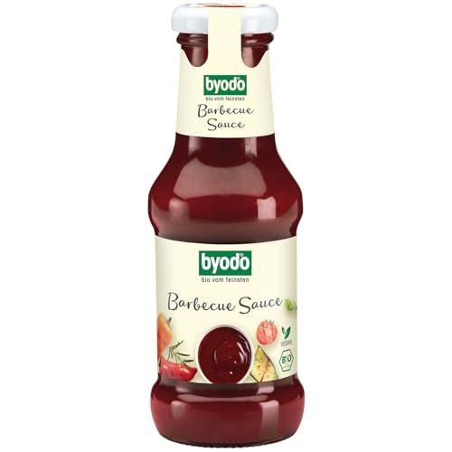 Byodo Grillsauce Barbecue 250 ml - Bio BBQ Sauce, Vegan, Glutenfrei, Hefefrei, Rauchsalz Aromatisiert, Ideal zum Marinieren von Rippchen und Gemüse, Würzig & Scharf von Byodo