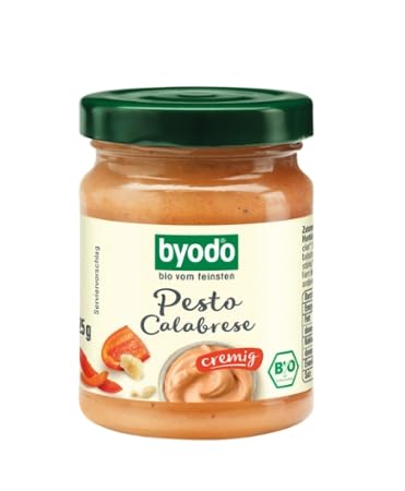 Bio Pesto Rosso 125g - Byodo | Vegan & Cremige Konsistenz | Aus getrockneten Tomaten & Kräutern | Ideal für Pasta & Brot | Genießen Sie den intensiven fruchtigen Geschmack aus 100% Bio-Zutaten von Byodo