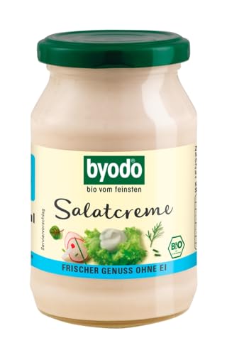 Byodo Bio Salatcreme 250 ml - Vegan & Leicht, 50% Weniger Fett, Cremige Konsistenz, Ohne Ei, Aus Bio-Anbau - Perfekt für Gesunde Ernährung und Salatgenuss von Byodo