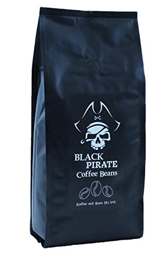 Black Pirate Coffee - Aromatisierter Kaffee mit echtem Jamaika Rum (200 g Ganze Bohne) von C&T