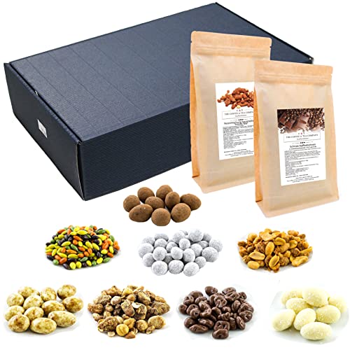 C&T Weihnachtsmarkt Nüsse Geschenk Set | Weihnachtlicher Snack-Mix 8 x 75g Nüsse + Mandeln + Nuss-Schoko-Spezialitäten, Zimt von C&T