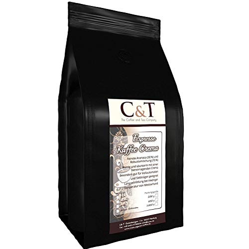 Espresso Cafe Crema Kaffeebohnen 6 x 500g gemahlen von C&T