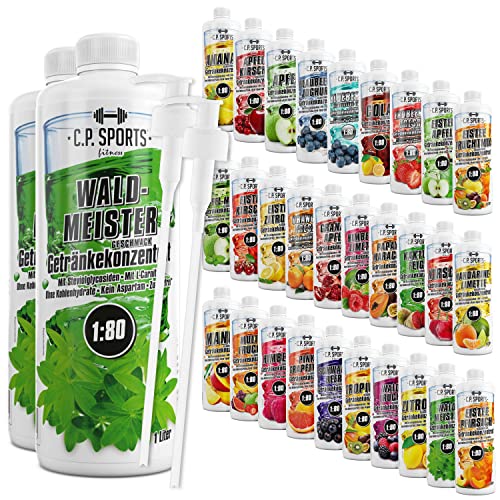 C.P. Sports Getränkesirup für Mineraldrink I Sirup zuckerfrei für Vital-Drink ZITRONE mit Vitaminen I Getränkekonzentrat zum Mischen mit Wasser für Sport-Getränk I 2 Liter + 2 Pumpspender von C.P.Sports