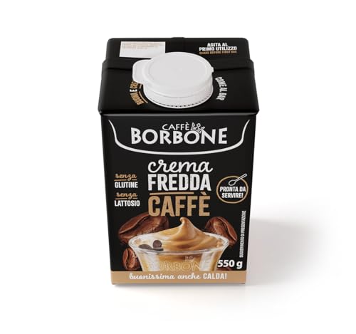 Caffè Borbone Kaffeecreme - Sahne auf Milchbasis mit laktosefreiem, löslichem Kaffee, langlebig UHT - laktose- und glutenfrei - 550-Gramm-Kartonpackung von CAFFÈ BORBONE