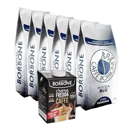 Caffè Borbone Bohnenmischung Blau 1 kg x 6 und Kalte Kaffeecreme 550 gr von CAFFÈ BORBONE