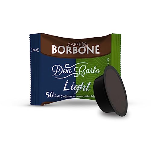 Caffè Borbone Don Carlo, Leight Kaffeemischung, 50% weniger Koffein als die Blaue Mischung - 100 Kapseln - Kompatibel mit Lavazza®* A Modo Mio®* Haushalts-Espressomaschinen von CAFFÈ BORBONE