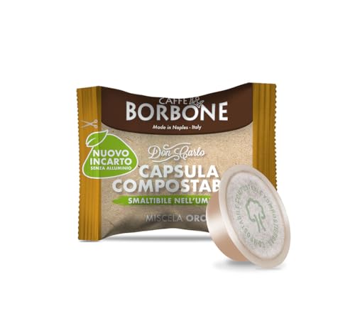 Caffè Borbone Don Carlo kompostierbare Kapsel, Gold-Kaffeemischung - 50 Kapseln - Kompatibel mit Lavazza®* A Modo Mio®* Haushalts-Espressomaschinen von CAFFÈ BORBONE