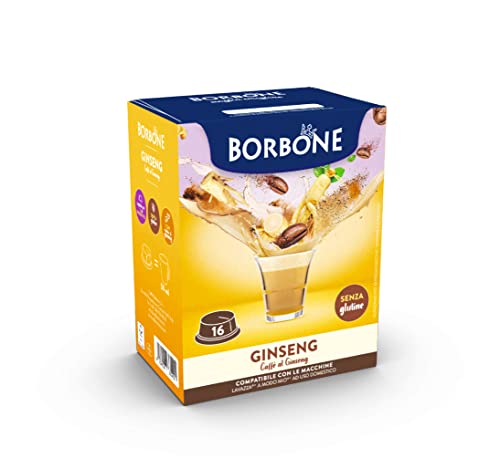 Caffè Borbone Ginseng - Ginseng-Kaffee - 96 Kapseln (6 Packungen mit 16 Stück) - Kompatibel mit Lavazza A Modo Mio Haushalts-Espressomaschinen von CAFFÈ BORBONE