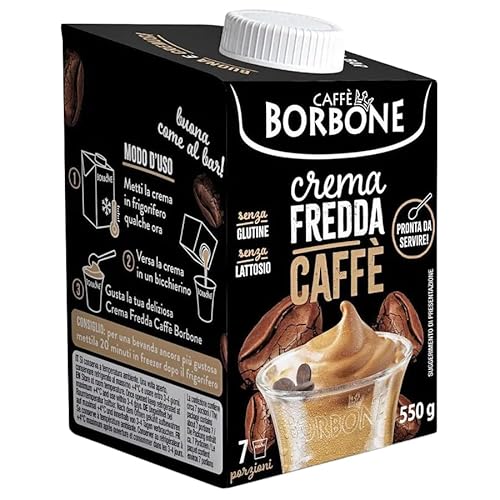 Caffè Borbone Kaffeecreme - Sahne auf Milchbasis mit laktosefreiem, löslichem Kaffee, langlebig UHT - laktose- und glutenfrei - 550-Gramm-Kartonpackung von CAFFÈ BORBONE