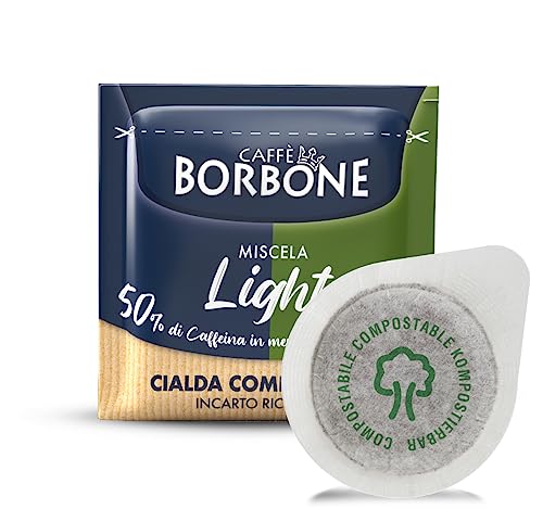 Caffè Borbone Kompostierbare Kaffeepads, Light-Kaffeemischung, 50% weniger Koffein als die Blaue Mischung - 150 Pads - Kompatibel mit ESE System Papier Pads 44 mm von CAFFÈ BORBONE