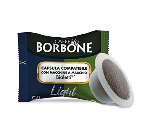 Caffè Borbone Light Kaffeemischung, 50% weniger Koffein als die Blue Blend - 100 Kapseln - Kompatibel mit Kaffeemaschinen der Marke Bialetti®* von CAFFÈ BORBONE