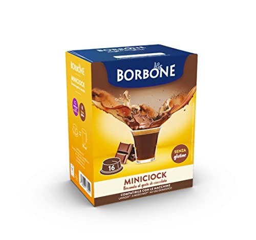 Caffè Borbone MiniCiock - Getränk mit Schokoladengeschmack - 96 Kapseln (6 Packungen mit 16 Stück) - Kompatibel mit Lavazza A Modo Mio Haushalts-Espressomaschinen von CAFFÈ BORBONE