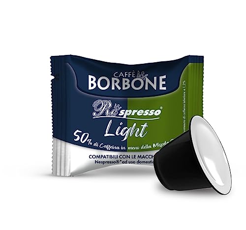 Caffè Borbone Respresso, Light-Kaffeemischung, 50% weniger Koffein als die Blaue Mischung - 100 Kapseln - Kompatibel mit Nespresso®* Haushalts-Espressomaschinen von CAFFÈ BORBONE