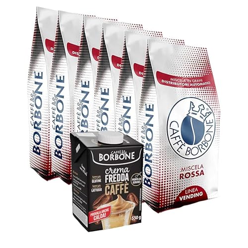 Caffè Borbone Rote Mischung 1 kg x 6 und Kaltcreme mit Kaffee, 550 g von CAFFÈ BORBONE