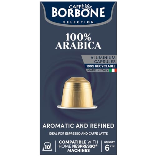 Caffè Borbone Selection 100% Arabica – 100 Aluminium-Kapseln (10 x 10 Stück) – kompatibel mit Nespresso-Maschinen für den Hausgebrauch von CAFFÈ BORBONE