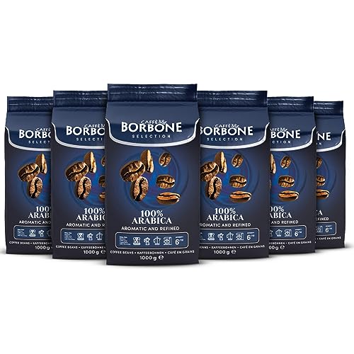 Caffè Borbone Selection 100% Arabica ganze Kaffeebohnen 6x1000g | Fruchtig im Geschmack mittlere Kaffee-Röststufe 100% Arabica Bohnen 6000g von CAFFÈ BORBONE