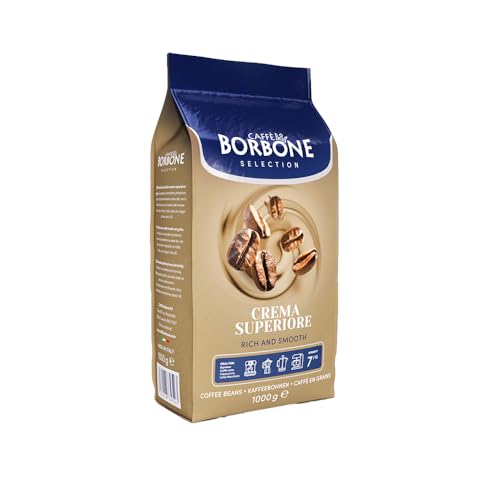 Caffè Borbone Selection Crema Superiore ganze Kaffeebohnen 1000g | Nussig Geschmack mittlere Kaffee-Röststufe 60% Arabica 40% Rosbusta 1Kg Beutel von CAFFÈ BORBONE