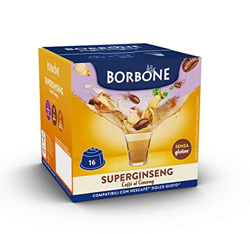 Caffè Borbone SuperGinseng - Ginseng-Kaffee - 64 Kapseln (4 Packungen mit 16 Stück) - Kompatibel mit Kaffeemaschinen der Marke Nescafè®* Dolce Gusto®* von CAFFÈ BORBONE