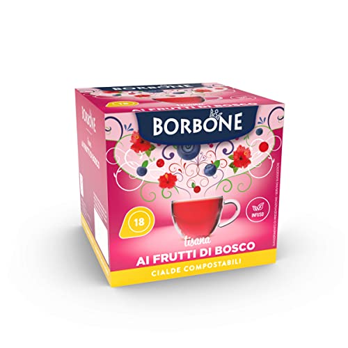 Caffè Borbone Waldbeerentee - 72 Pads (4 Packungen mit 18 Stück) - Kompatibel mit ESE System Papier Pads 44 mm von CAFFÈ BORBONE