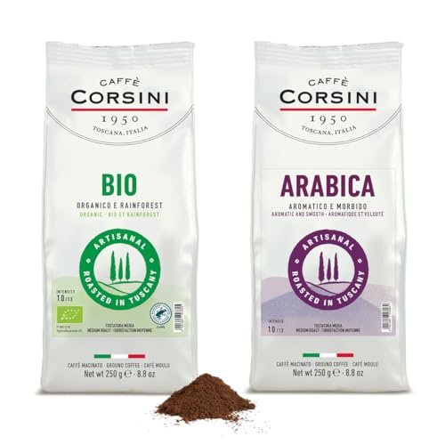 Caffè Corsini - Set Gemahlen Kaffee Vellutige Aromen, Biologisch, 2x250g Gesamtset 500g von CAFFÈ CORSINI 1950