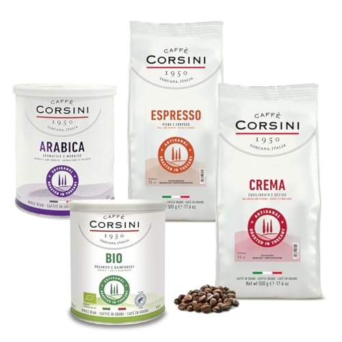 Caffè Corsini - Set Kaffeebohnen Degustation Neue Reihe, Aromatisch, Espresso, 2x250g 2x500g Gesamtset 1.5Kg von CAFFÈ CORSINI 1950