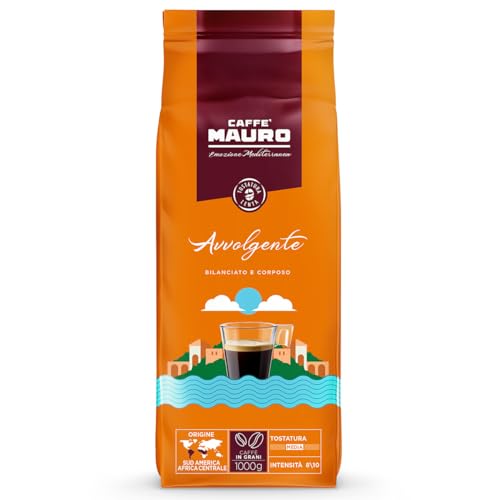 Caffè Mauro – Kaffeebohnen – 1 kg – Avvolgente Mischung – mittlere Röstung – Intensität 8/10 – hergestellt in Italien – 1kg Packung von CAFFE MAURO TORREFAZIONE