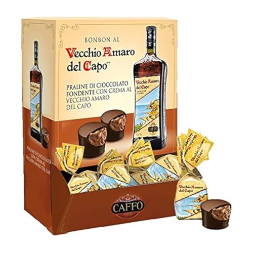 Caffo® | Vecchio Amaro del Capo® | Dunkle Schokoladenpraline mit Vecchio Amaro del Capo®-Creme – 1 kg (ca. 50 Pralinen) von CAFFO