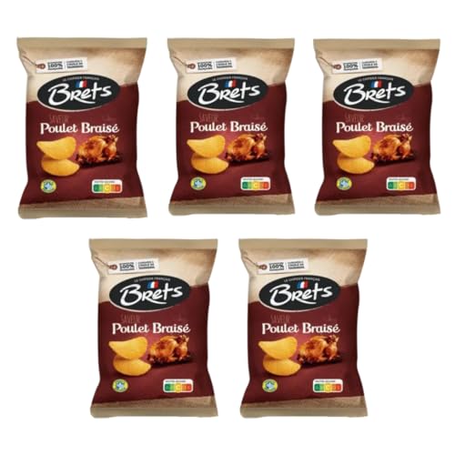 · CANDYBOX · Brets Chips Poulet Braise - Geriffelte Französische Kartoffelchips - Snack - Knusperchips - Partyessen - Zwischenmahlzeit 625 Gramm 5 Stück von · CANDYBOX ·