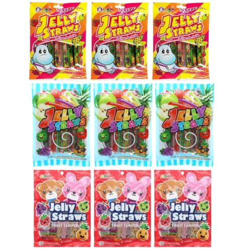 · CANDYBOX · Fruchtgummistäbchen Speshow Jelly Straws, ABC Hippo, Bear and Bunny - Geleefruchtstreifen – Tik Tok Challenge Long Jellys - Kaubonbon-Stangen - Soft-Kaustangen Frucht - 2700 ml 3 Stück von · CANDYBOX ·