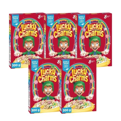 · CANDYBOX · Frühstücksflocken Lucky Charms - Kultige Frühstücksmüsli - Frühstücks-Cornflakes mit Marshmallows - Frühstücks-Cerealien - Crunchy Knusper Flakes - 1500 Gramm 5 Stück von · CANDYBOX ·