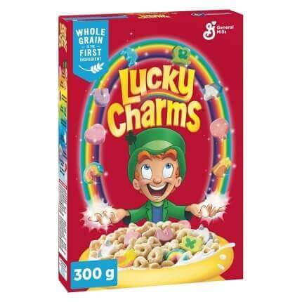 · CANDYBOX · Frühstücksflocken Lucky Charms - Kultige Frühstücksmüsli - Frühstücks-Cornflakes mit Marshmallows - Frühstücks-Cerealien - Crunchy Knusper Flakes - 300 Gramm 1 Stück von · CANDYBOX ·