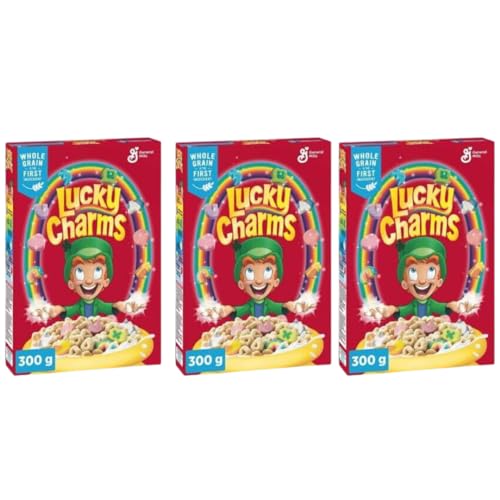 · CANDYBOX · Frühstücksflocken Lucky Charms - Kultige Frühstücksmüsli - Frühstücks-Cornflakes mit Marshmallows - Frühstücks-Cerealien - Crunchy Knusper Flakes - 900 Gramm 3 Stück von · CANDYBOX ·