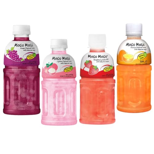 · CANDYBOX · Kohlensäurefreies Getränk Mogu Mogu - Fruchtgeschmack - Floating Gelees aus Kokosnusswasser - Mix Lychee, Strawberry, Grape, Orange mit Nata De Coco - 1280 ml 1 Stück von · CANDYBOX ·