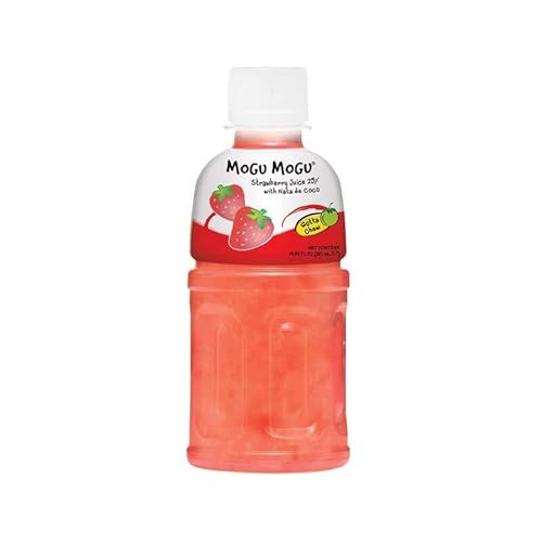 · CANDYBOX · Kohlensäurefreies Getränk Mogu Mogu - Fruchtgeschmack - mit Floating Gelees aus Kokosnusswasser - Asiatische Süßigkeiten - Erdbeere mit Nata De Coco - 320ml 1 Stück von · CANDYBOX ·