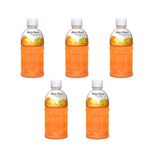 · CANDYBOX · Kohlensäurefreies Getränk Mogu Mogu - Fruchtgeschmack - mit Floating Gelees aus Kokosnusswasser - Asiatische Süßigkeiten - Orange mit Nata De Coco - 1600 ml 5 Stück von · CANDYBOX ·