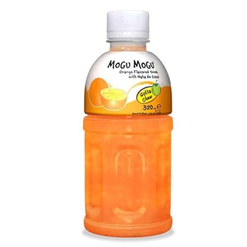 · CANDYBOX · Kohlensäurefreies Getränk Mogu Mogu - Fruchtgeschmack - mit Floating Gelees aus Kokosnusswasser - Asiatische Süßigkeiten - Orange mit Nata De Coco - 320 ml 1 Stück von · CANDYBOX ·