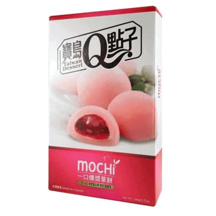 · CANDYBOX · Mochi-Kuchen Taiwan Dessert Fruit Mochi Strawberry - nach Japanischer Art - Asiatische Süßigkeiten - Süße Reisbällchen - Asiatische Gefüllte Kekse - 104 Gramm 1 Stück von · CANDYBOX ·