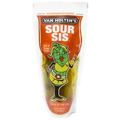 · CANDYBOX · Saure Gurke Van Holten’s Sour Sis Pickle - Gurken im Beutel Sortiment - Probierkollektion - Eingelegte Gewürzgurken - Ausgefallenes Geschenk - Fettfrei, Glutenfrei - 196 Gramm 1 Stück von · CANDYBOX ·