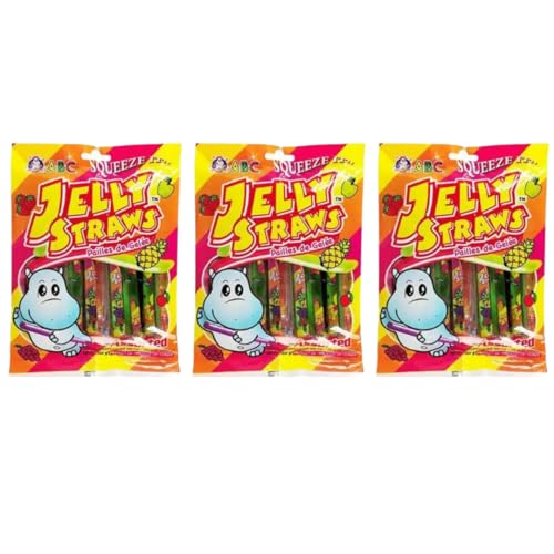 · CANDYBOX · Fruchtgummistäbchen ABC Hippo - Geleefruchtstreifen – Challenge Long Jellys - Kaubonbon-Stangen - Soft-Kaustangen mit Frucht - 900 ml 3 Stück von · CANDYBOX ·