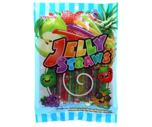 · CANDYBOX · Fruchtgummistäbchen Speshow Jelly Straws + Warheads lutscher - Geleefruchtstreifen – Tik Tok Challenge Long Jellys - Kaubonbon-Stangen - Soft-Kaustangen mit Frucht - 300 ml 1 Stück von · CANDYBOX ·