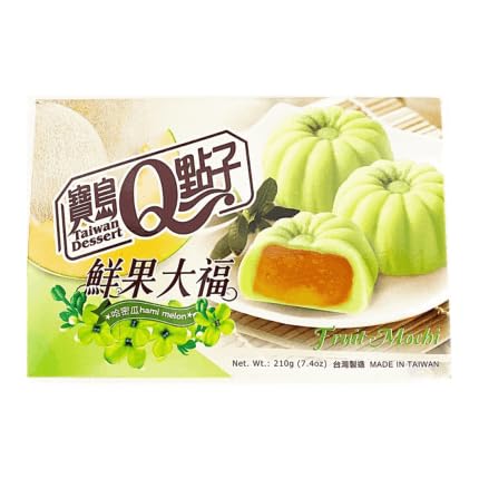 · CANDYBOX · Mochi-Kuchen Taiwan Dessert Fruit Mochi Hami Melon - nach Japanischer Art - Asiatische Süßigkeiten - Süße Reisbällchen - Asiatische Gefüllte Kekse - 210 Gramm 1 Stück von · CANDYBOX ·