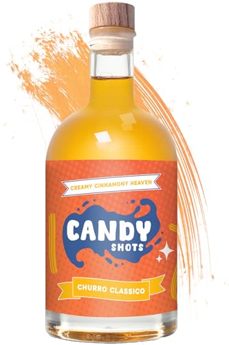 CANDYSHOTS | Sahnelikör Churros Zimt Zucker | 500 ml | 15% Vol. | Cremelikör aus Deutschland | Ideal als Weihnachtslikör, für Partys, Shots, Geburtstage, Feiern und als Geschenk von CANDYSHOTS