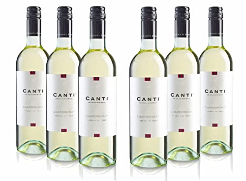 Canti - Italienischer Chardonnay weiÃŸer trockener Wein 12%, frischer Geschmack mit fruchtiger Note und noten von Zitrusfrüchten und Ã„pfeln, 6x750 ml von CANTI