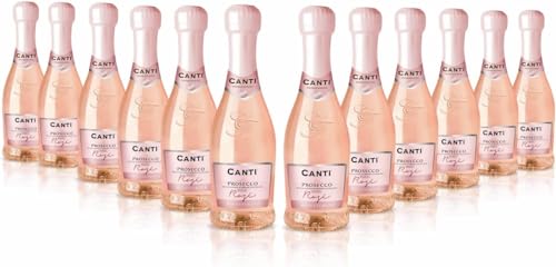 Canti - Prosecco D.O.C. Millesimato, Rosé sekt extra Trocken 11%, italienische Glera und Pinot Noir Rebsorten aus Veneto, frischer und süßer Geschmack, 12x200 ml von CANTI