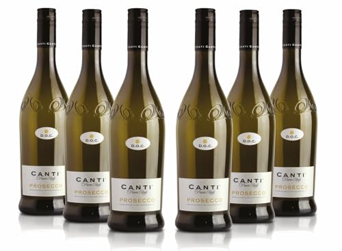 Canti - Prosecco D.O.C. Stelvin Spritziger Extra trockener Wein 10,5%, italienische Glera-Rebsorte aus Veneto, fruchtiger und blumiger Geschmack, 6x750 ml von CANTI