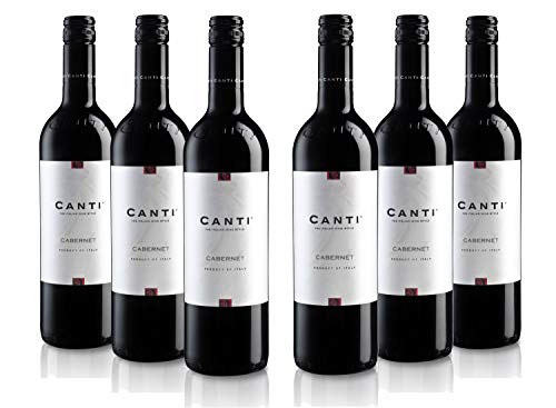 Canti - Vino Cabernet italienischer Rotwein trockener, ausgewogener und tanninreicher Geschmack, robust und mineralisch, 6x750 ml von CANTI